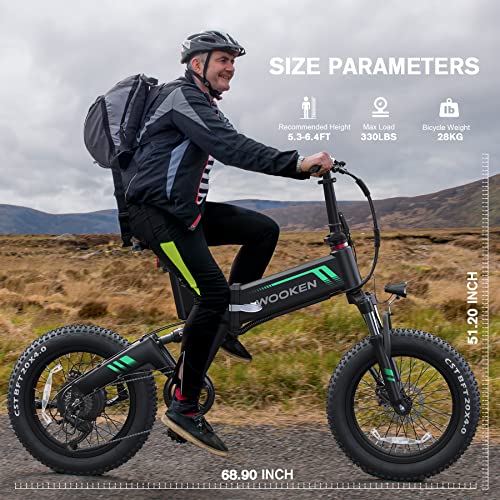 20''X4.0 Fat Tire 500W Foldable Electric Bike with 48V 10Ah Battery 7 Speed W76787