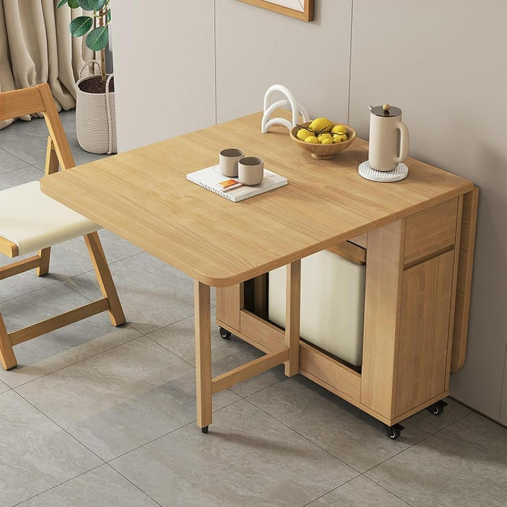 Solid Wood Folding Dining Table with 4 Chairs Y215