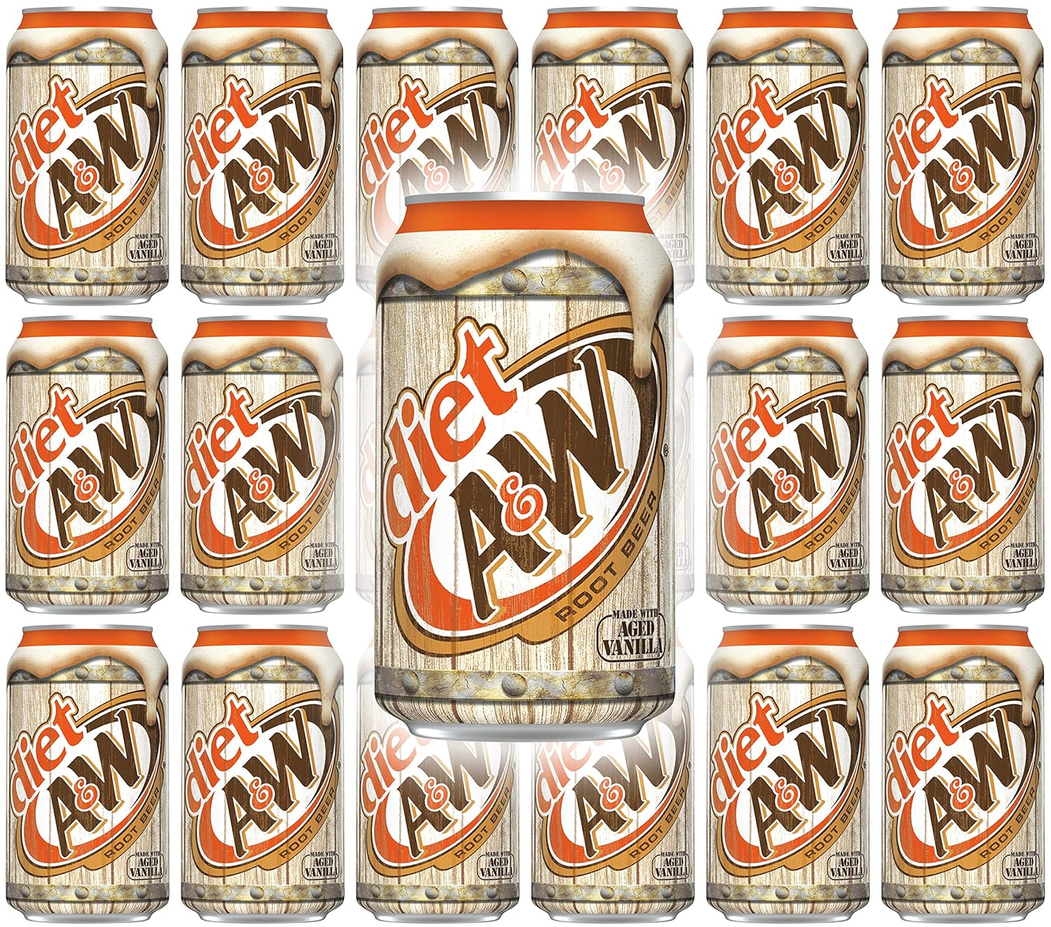 Diet Root Beer, 12 Fl Oz Can, Pack of 18 W8124