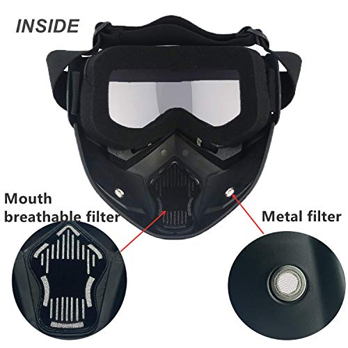 Motorcycle Goggles with Removable Face Mask I206408