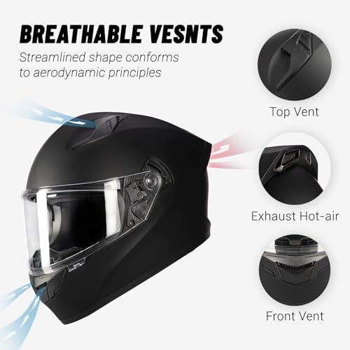 DOT Approved Lightweight Motorcycle Helmet with Visor B3392