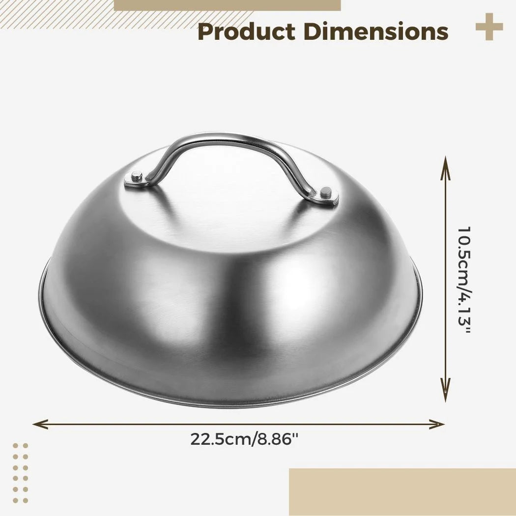 2PCS Stainless Steel Round Basting Cover with Handle F104