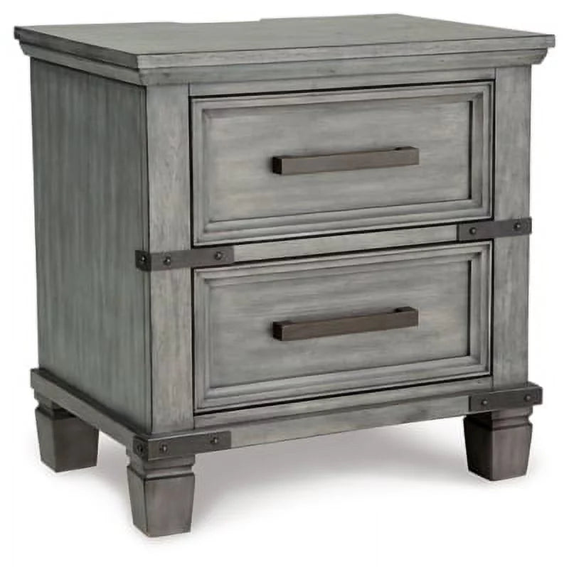 Gray 2 Drawer Nightstand A3172