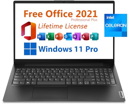 15.6" FHD Display Dual-core Intel Celeron N4500 8GB RAM 256GB SSD Windows 11 Pro Black Laptop I668664