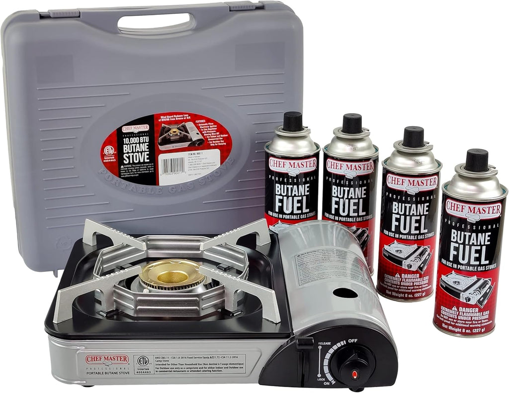 Portable Butane Stove with 4 Fuel Canisters H421