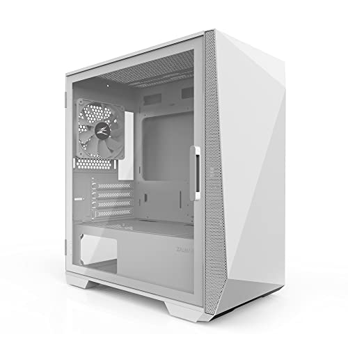 White mATX PC Case with Tempered Glass Side Panel T55369