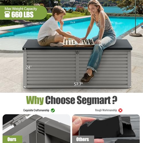 130 Gallon Waterproof Lockable Deck Box (Black) J51450
