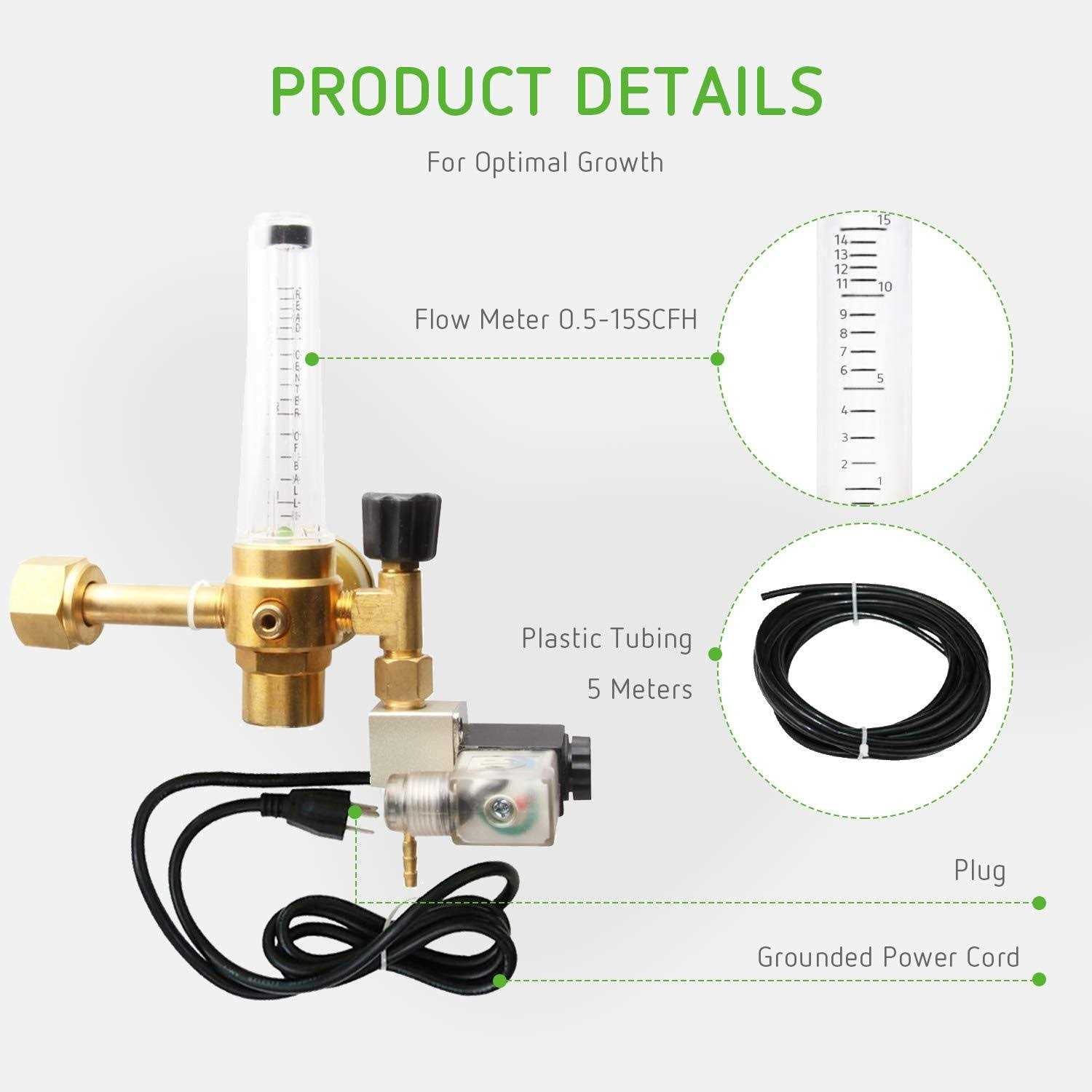 CO2 Regulator Emitter System with Solenoid Valve Flowmeter I83751
