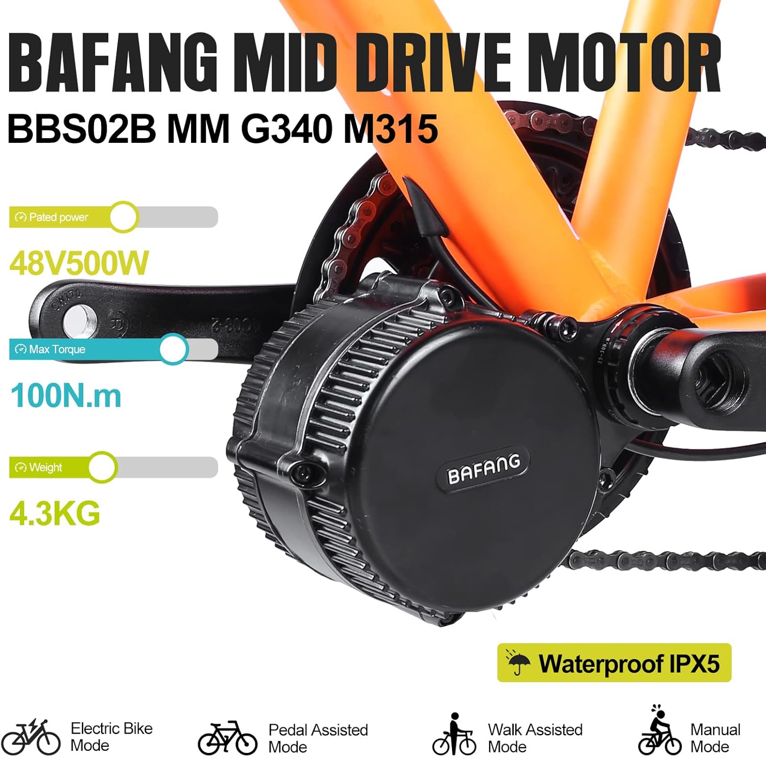48V 500W Mid Drive Electric Bike Conversion Kit V772