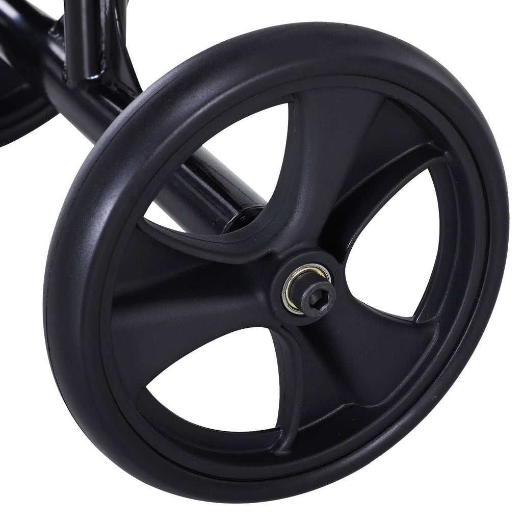 Black Foldable Knee Walker Scooter with Basket N58354