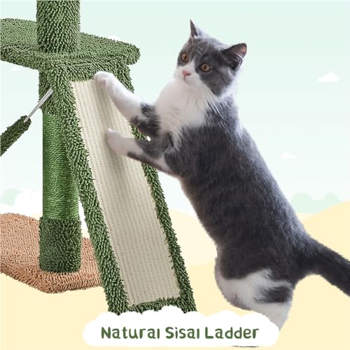 63" H Multi-Level Cat Tree with Sisal-Covered Scratching Posts & Condo & Hammock H844568
