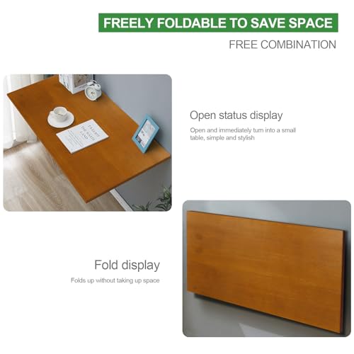 Natural Pine Wood Wall Mounted Folding Table 39 Inch U40441