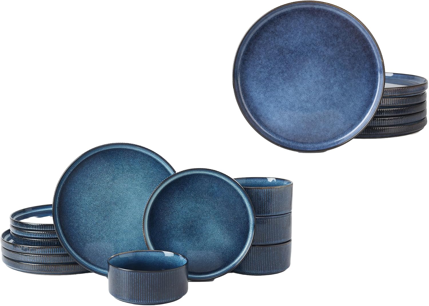 12 Piece Dinnerware Set with 10" Dinner Plates, Nebulas Blue H370913