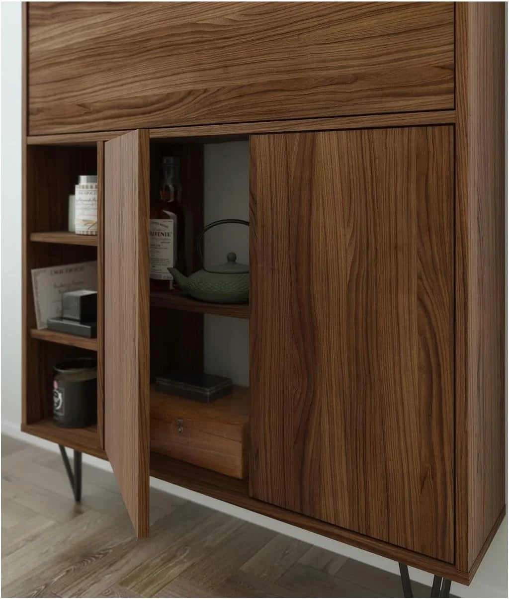 Slim Bar Cabinet Secretary Bookcase Desk With Storage X40141