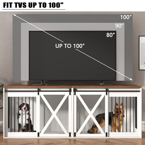 Black 78.7" Heavy Duty Double Dog Crate Furniture with Divider H6724