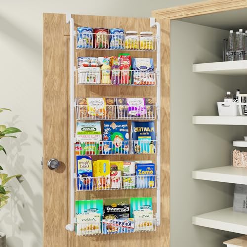 Black 6-Tier Metal Over The Door Pantry Organizer L14976