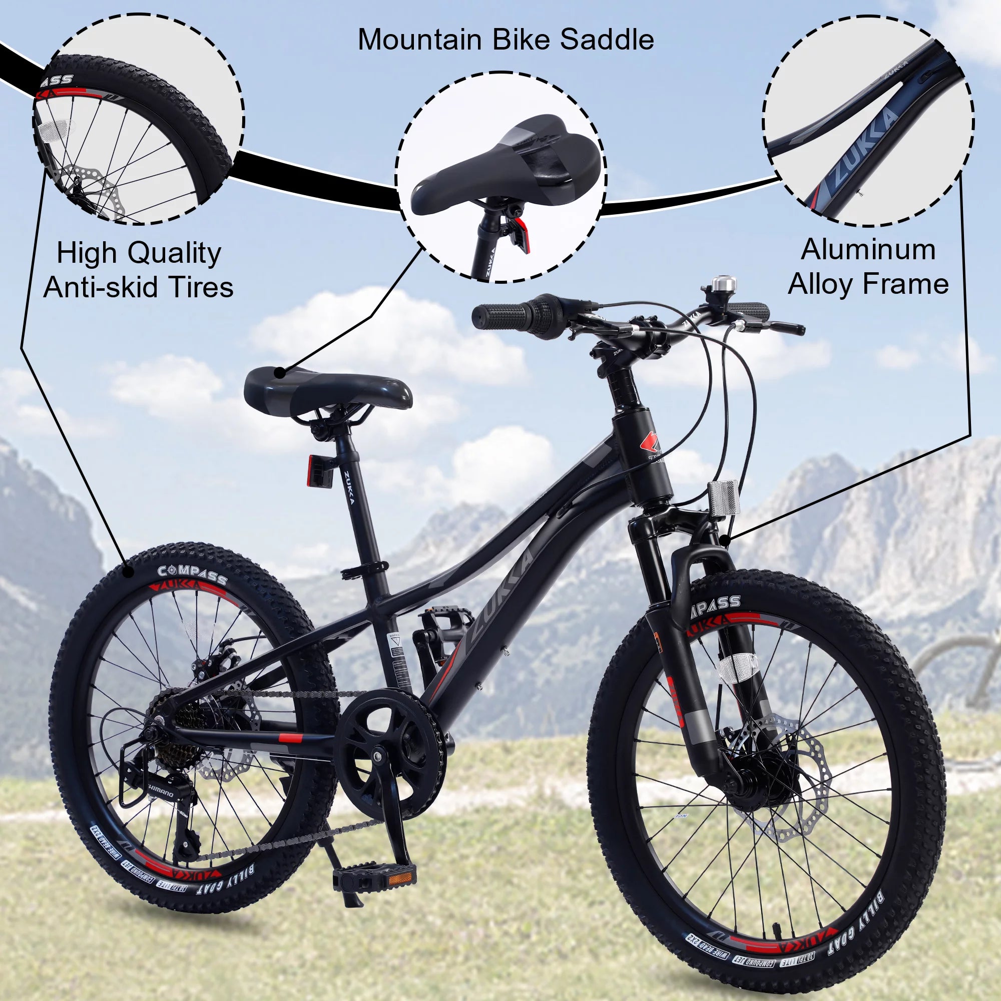20 inches Kids Mountain Bike Aluminum Alloy Frame Bicycle T5108