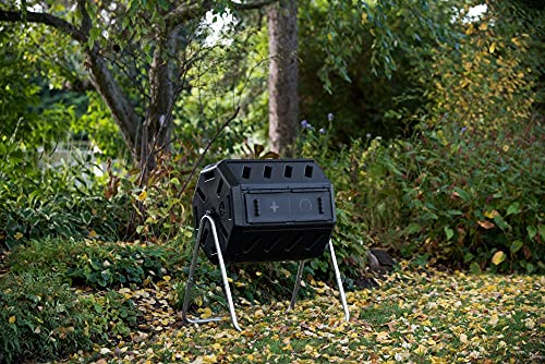 Black 37 Gallon Dual Chamber Tumbling Composter K341813