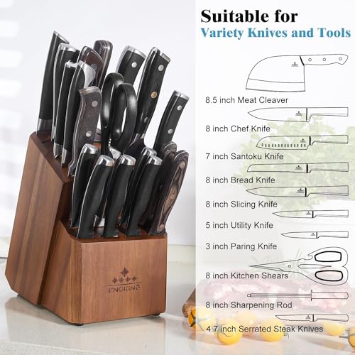 20 Slots Acacia Wood Knife Block R13993