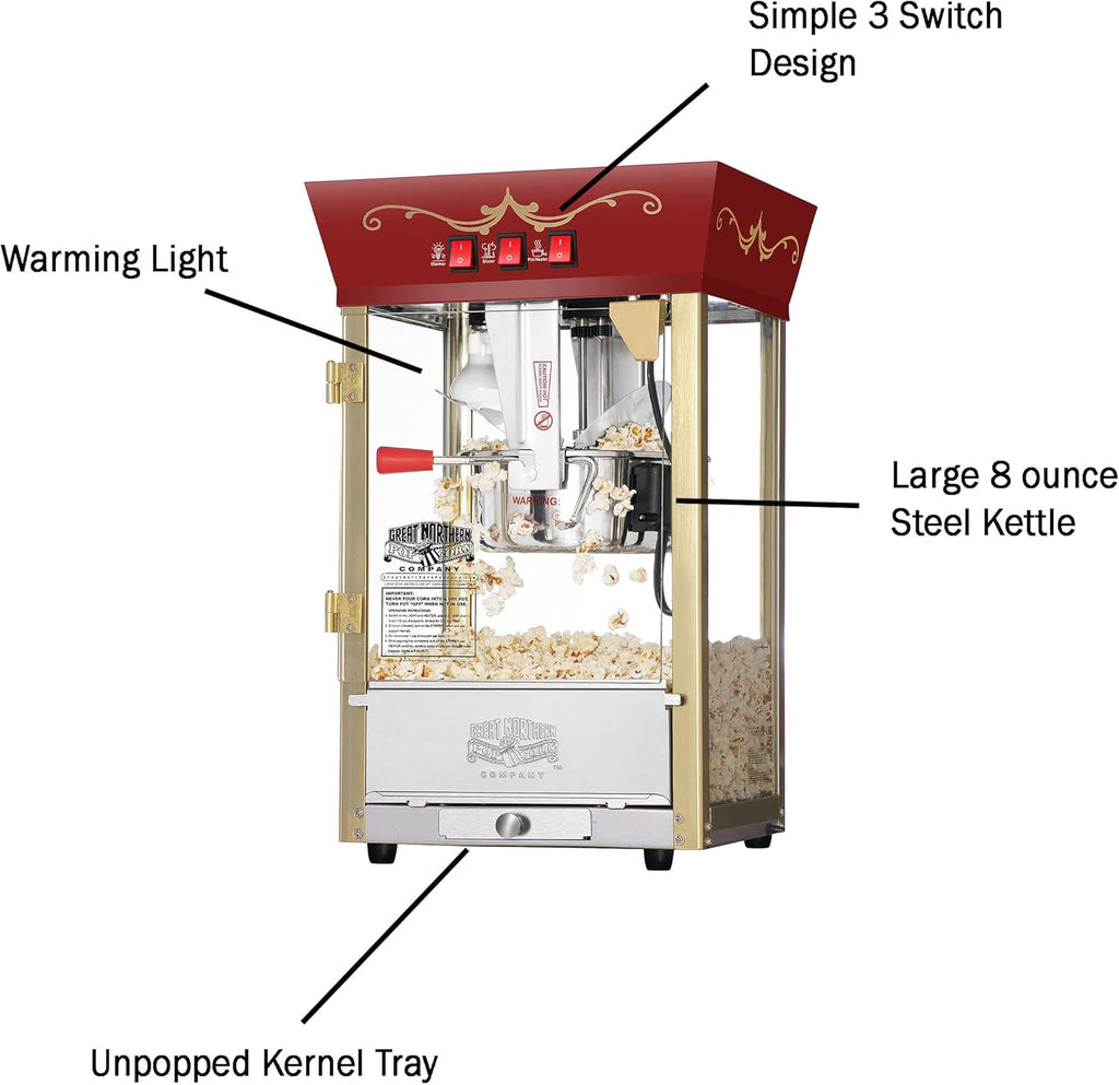 Red 8oz Popcorn Machine V219