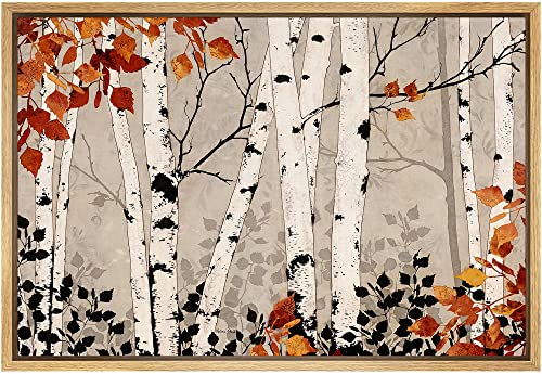 Canvas Print Vibrant Orange Autumn Fall Forest Realism Decorative Landscape A375