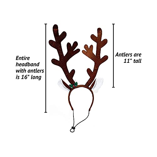 Brown Reindeer Dog Antlers Headband Pet Christmas Costume B741