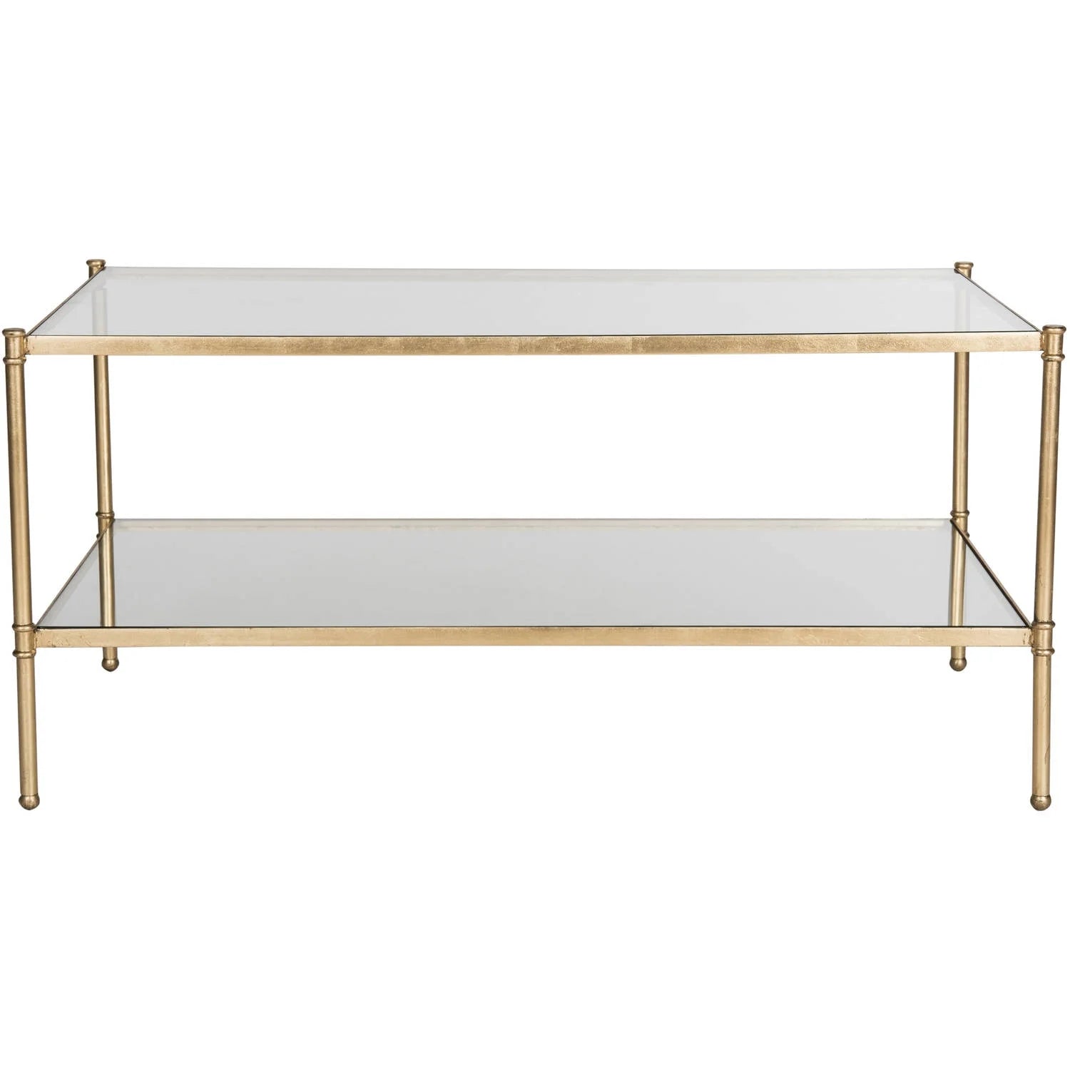 Antique Gold Iron Coffee Table with Glass Top Z832