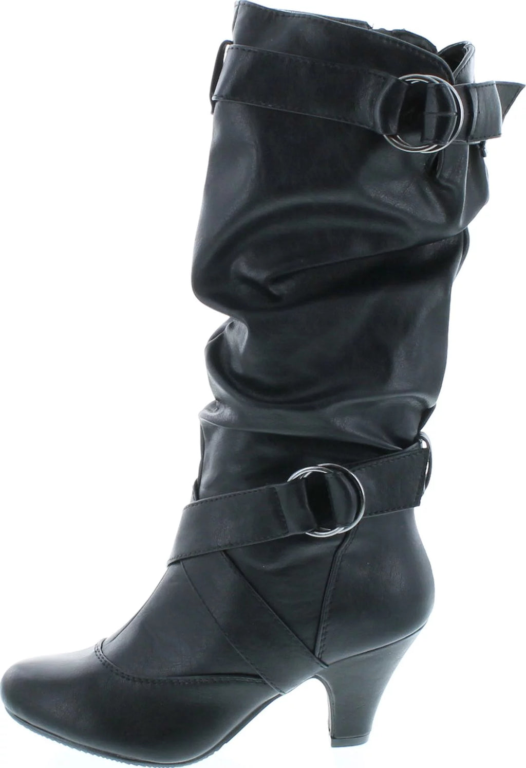 Women's Low Heel Zipper Slouchy Mid-Calf Boots F8202