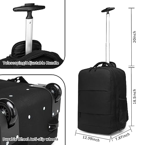 Black Wheeled Laptop Backpack with Wheels G39674