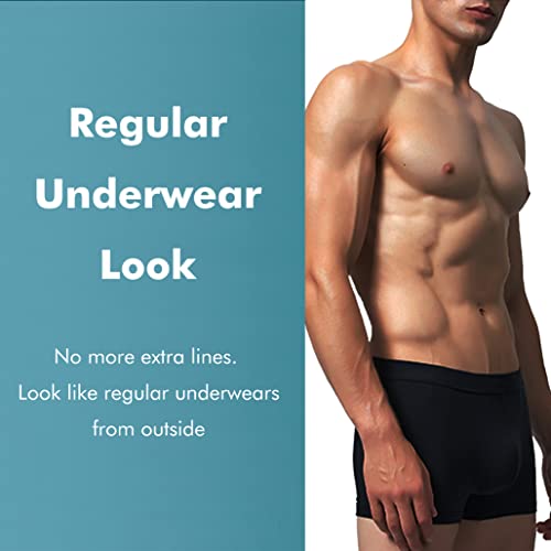 Black X-Large Washable Urinary Incontinence Boxer Briefs N240767