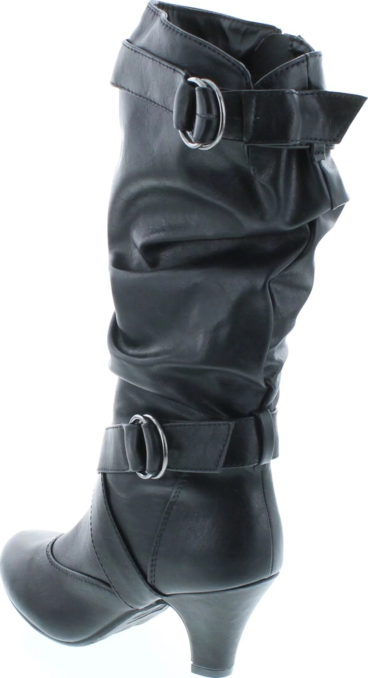 Women's Low Heel Zipper Slouchy Mid-Calf Boots F8202