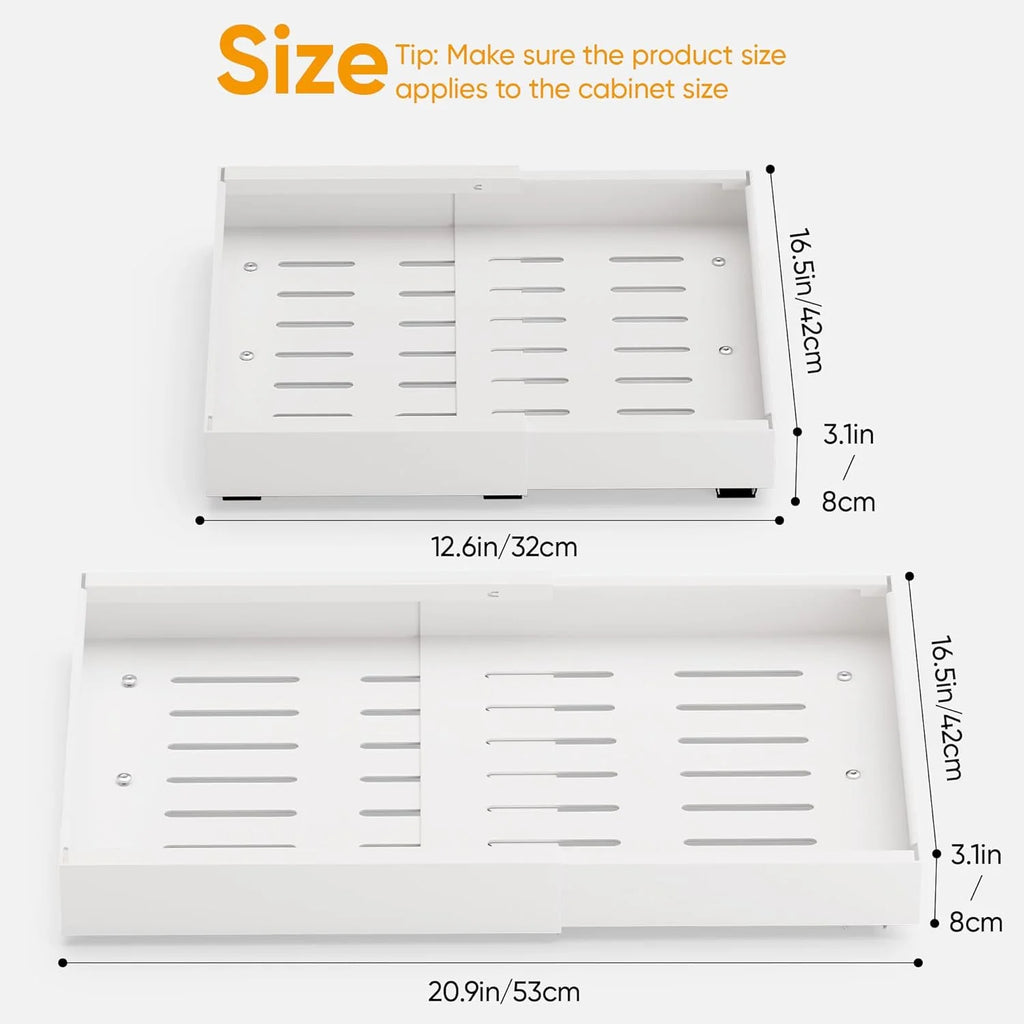 2 Pack Expandable Pull Out Cabinet Organizer Adhesive L159428