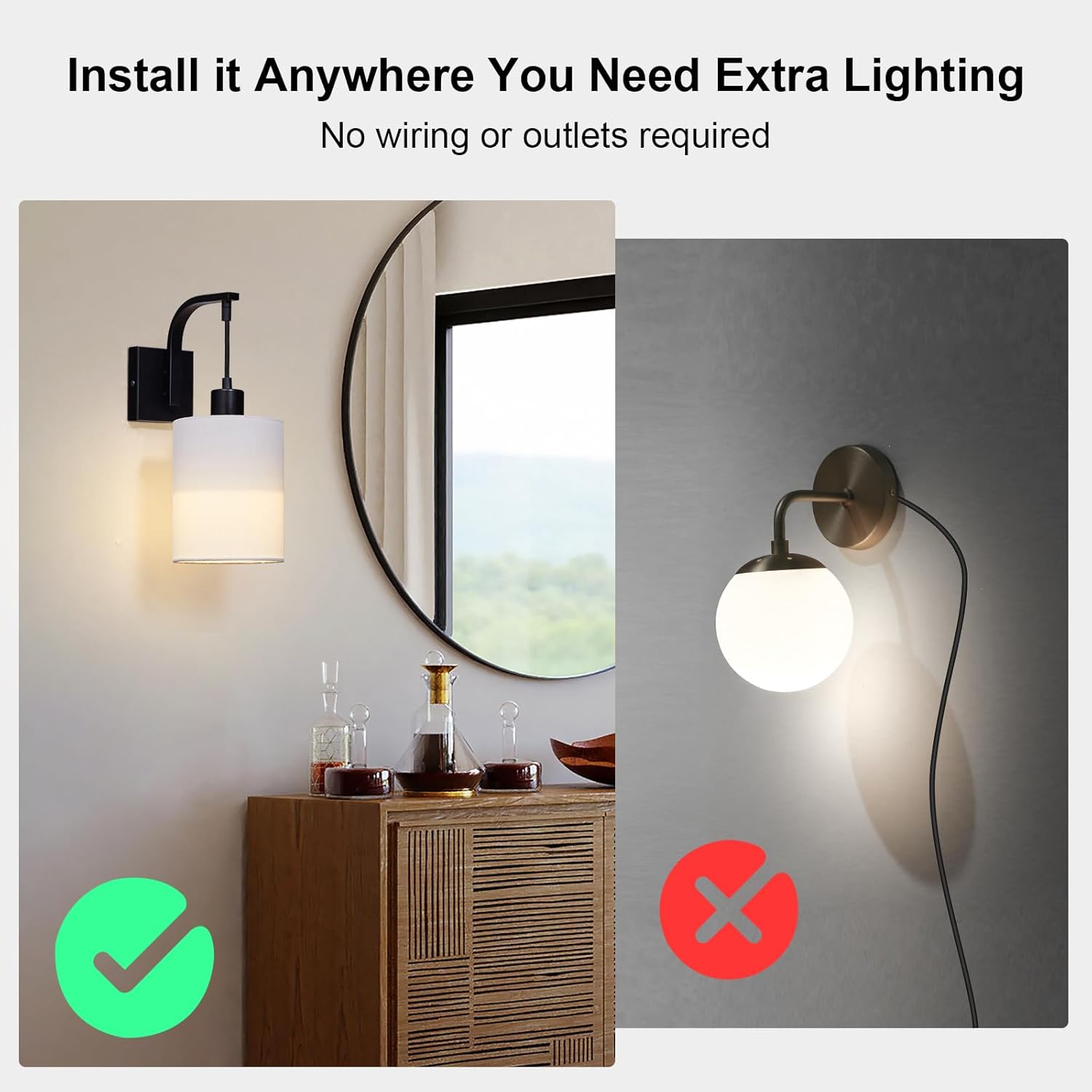 Battery Operated Wall Sconce Set of 2 A85778