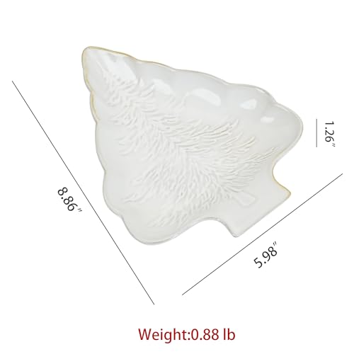 Christmas Tree Shaped Porcelain Dish Serving Tray M88559