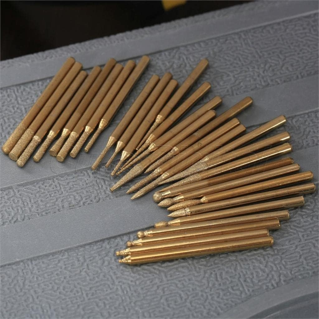 30 Piece Titanium Coated Diamond Drill Burr Set H388217