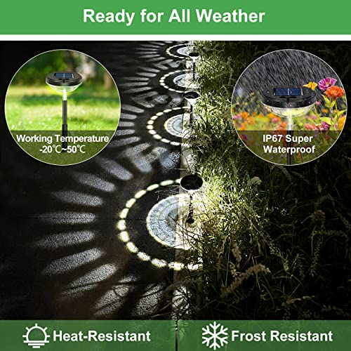 Solar Pathway Lights 8 Pack Warm White Cool White LED Outdoor IP67 Waterproof Path Lights U4947