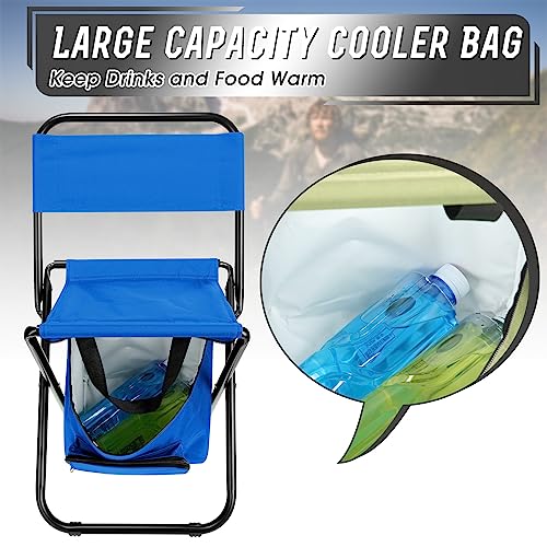 2 Pcs Foldable Fishing Chair with Cooler Bag P5375