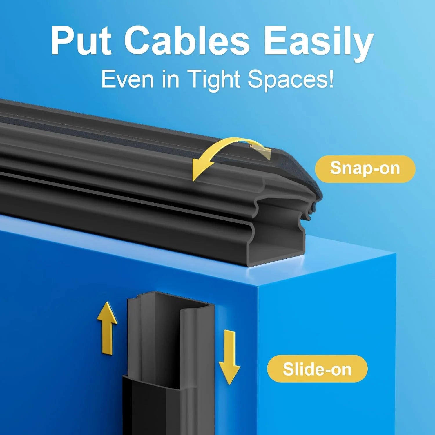 47In Black Cable Raceway for 4 Cords P8960
