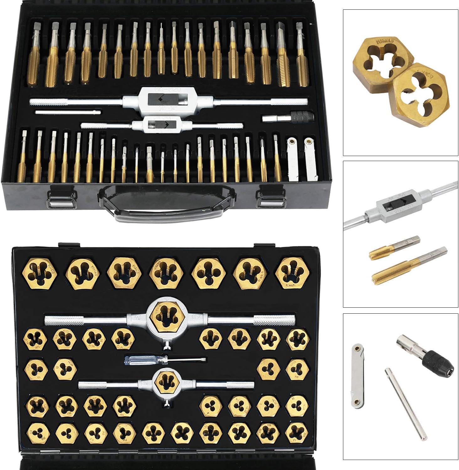 86 Piece Metric and SAE Standard Tap and Die Set with Metal Carrying Case X551