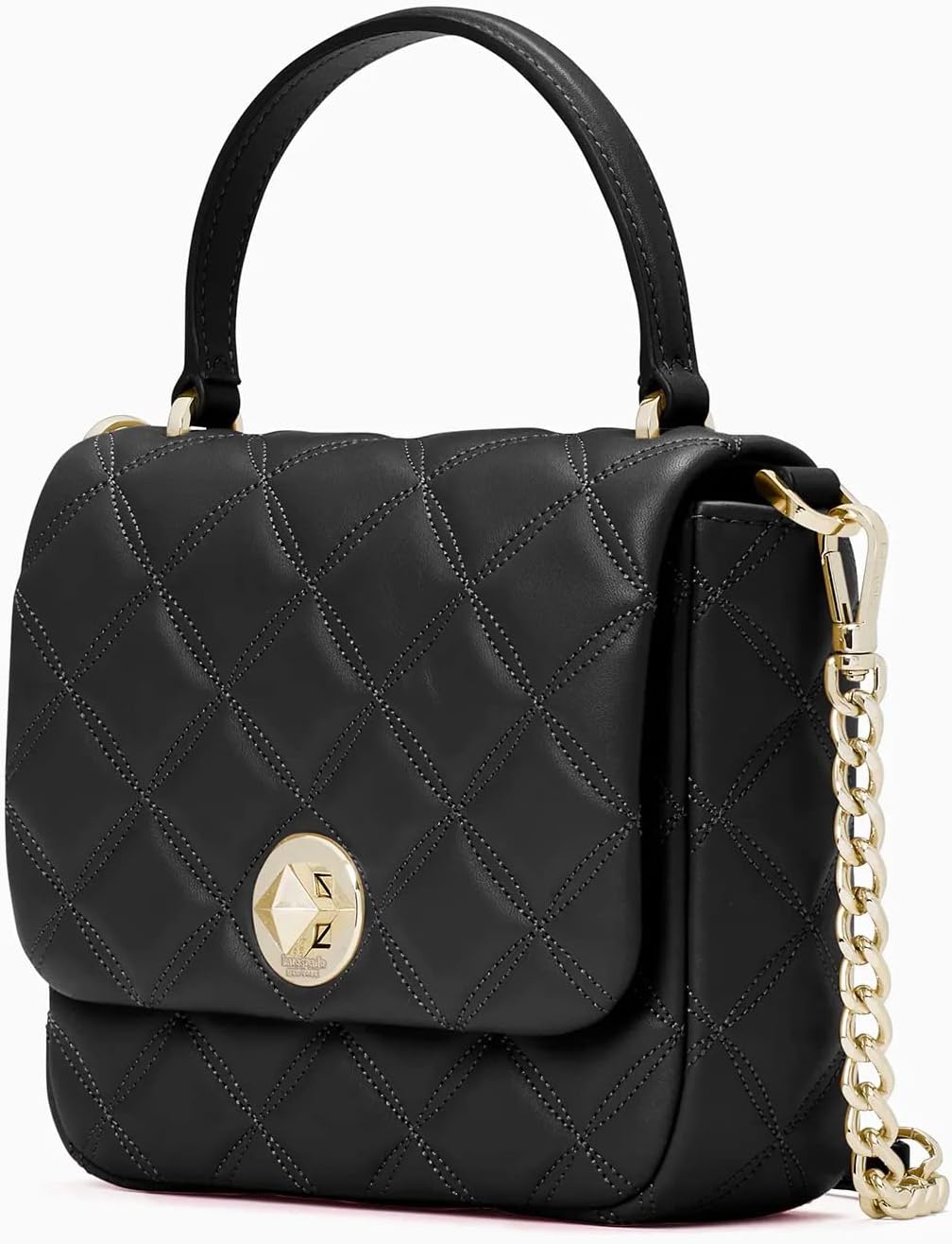 Quilted Leather Square Crossbody (Black) R2395