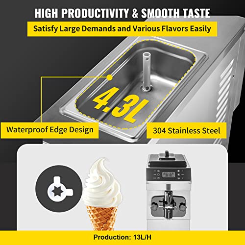 Soft Serve Ice Cream Machine, 3.4 Gal/H, Single Flavor, 1200W M641