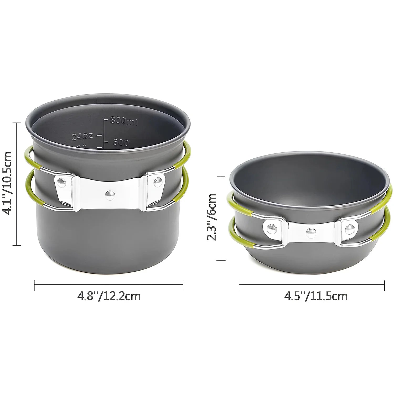 Compact Non-Stick Stainless Steel Camping Cookware Set Q337