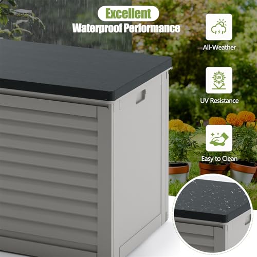 130 Gallon Waterproof Lockable Deck Box (Black) J51450