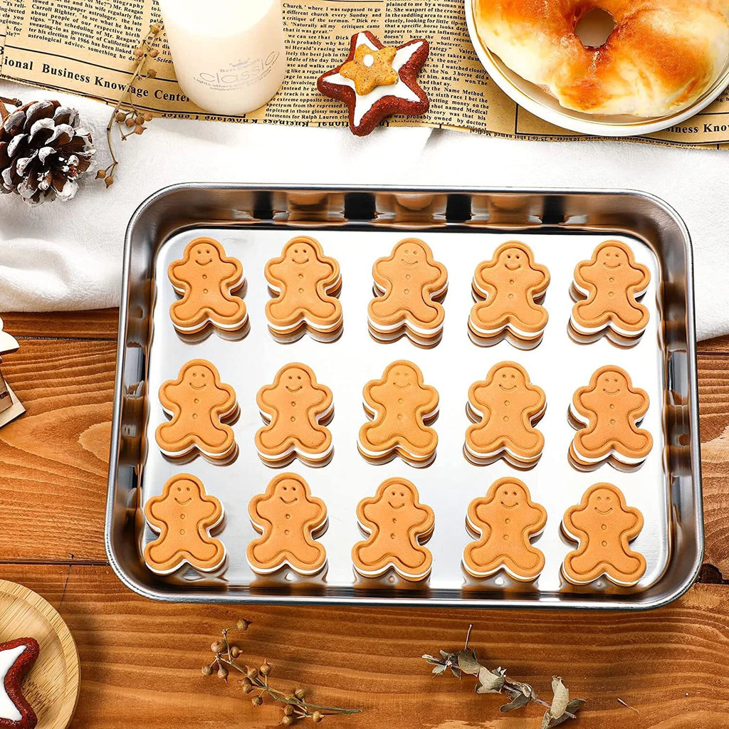 2 Piece Stainless Steel Baking Sheet, 10 x 8 x 1 inch N6570