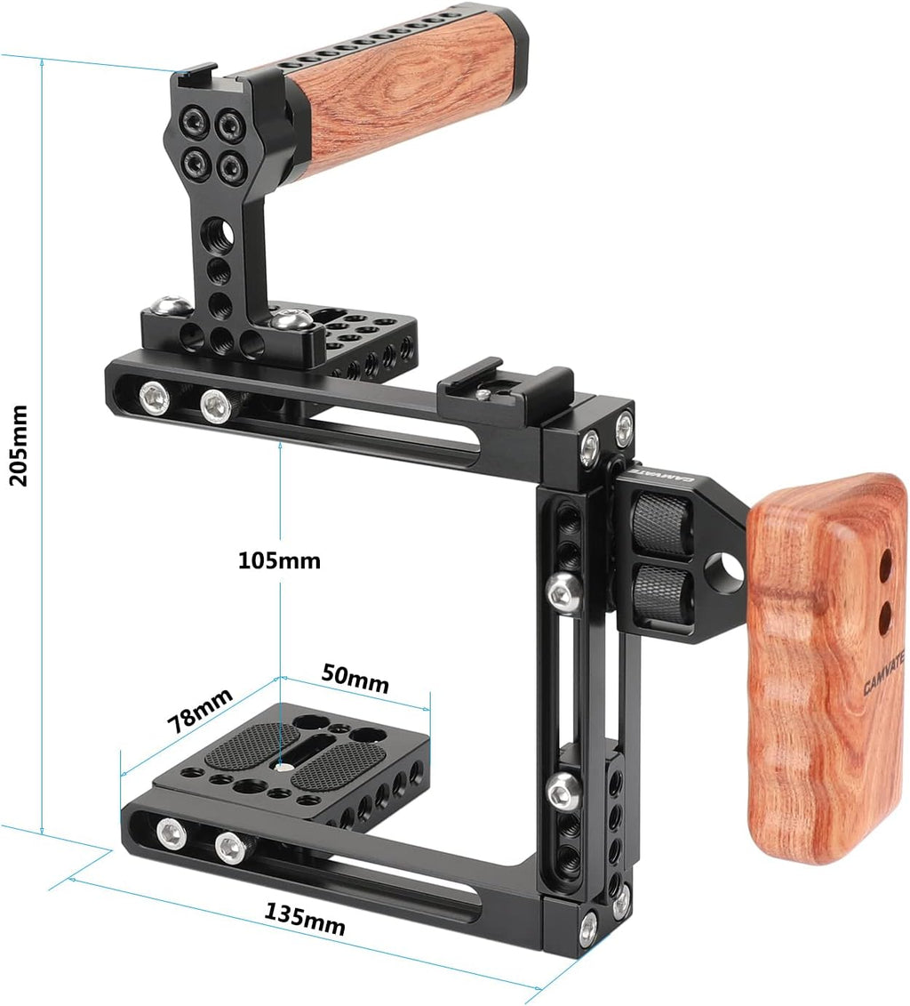 Universal Adjustable Camera Cage with Left Handle Grip T2216