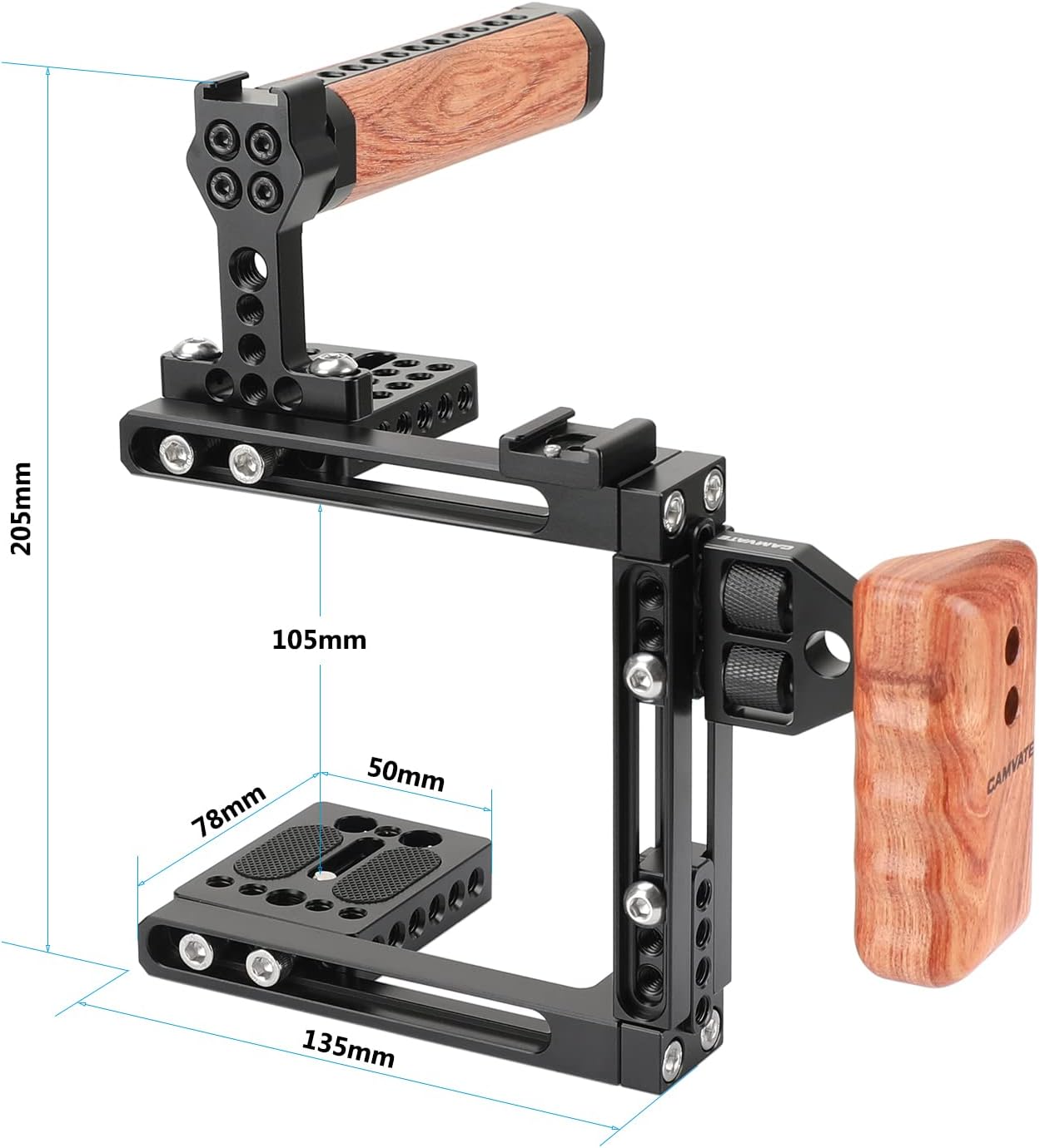Universal Adjustable Camera Cage with Left Handle Grip T2216