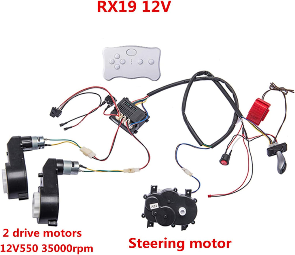 12V Remote Control Circuit Board Wires Switch Gearbox with Motors Children Electric Ride On Car Accessories L8840