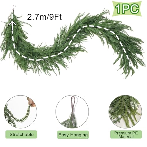 9 Ft Artificial Norfolk Pine Garland I459429