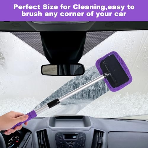 Microfiber Cloth Car Cleaning Tool with Extendable Handle and Reusable Cloth N762