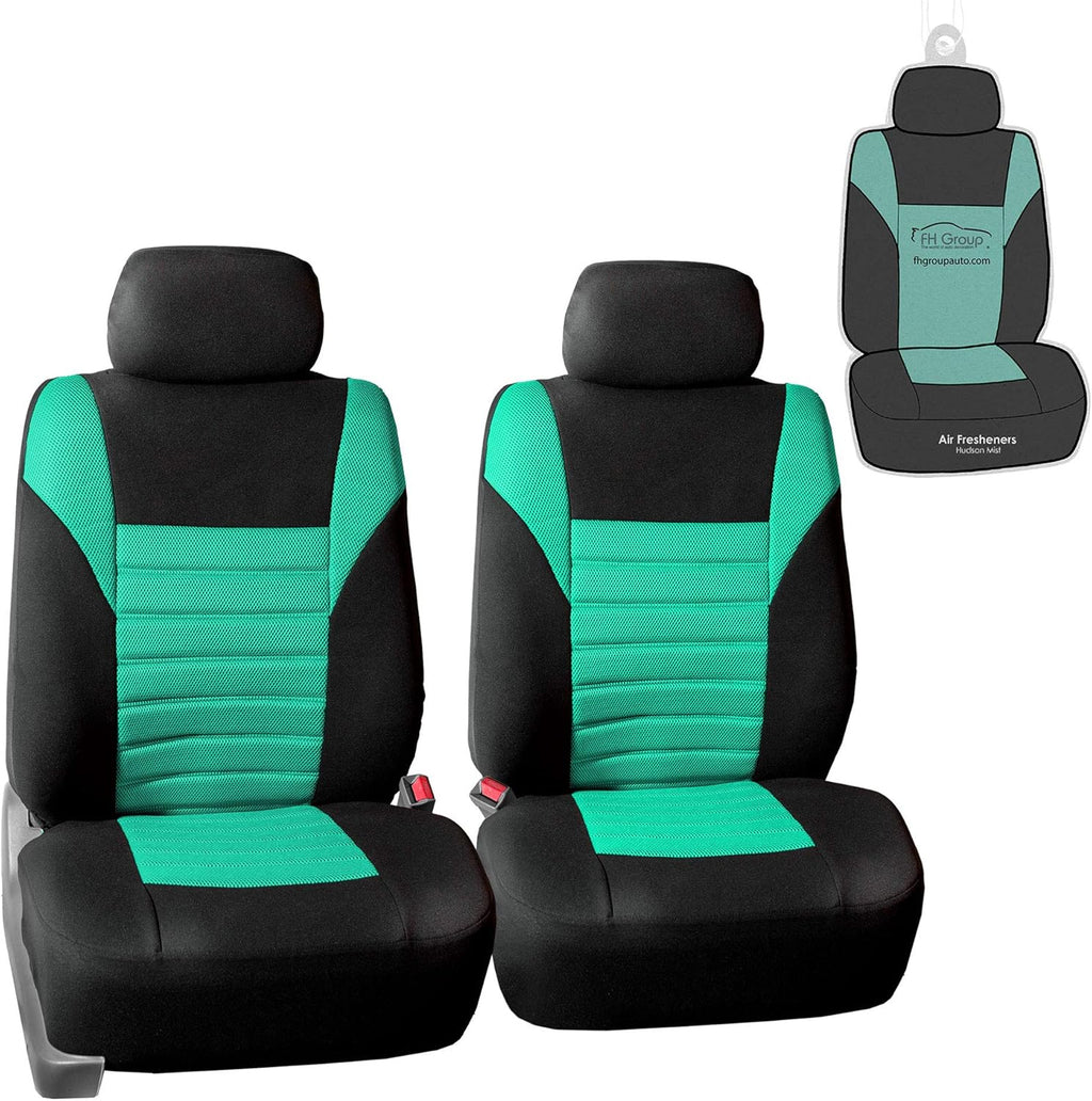 Gray/Black Car Seat Covers Pair Set D909